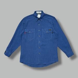 NWT Workrite Shirt FR Nomex Flame Resistant Lightweight Blue Long Sleeve Button